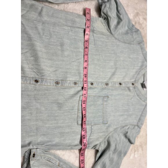 Soft Surroundings Womens Light Wash Denim Button-Up Tunic Top size large - Picture 4 of 5